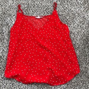 Red and White Scallop Cami